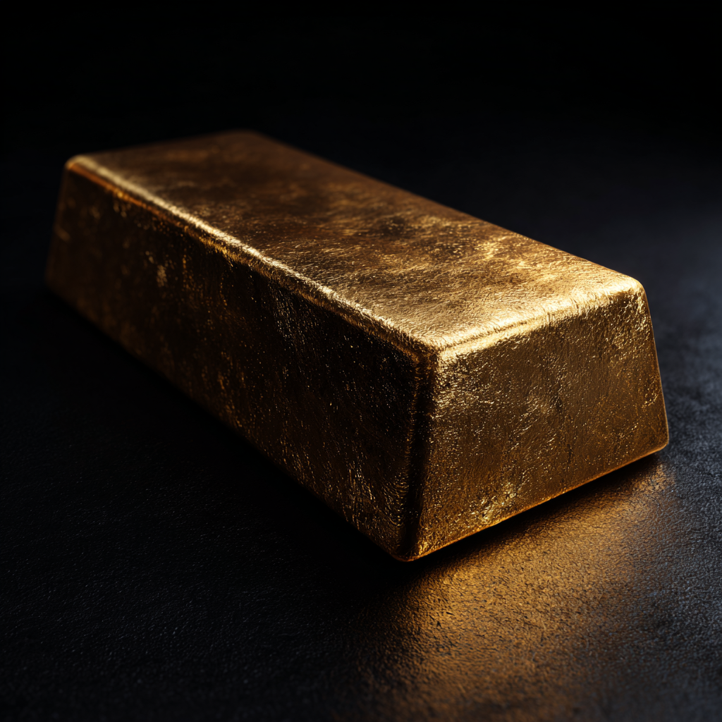 Gold bar on dark background